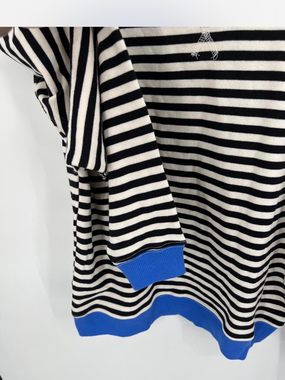 We The Free Black and White Striped Sweatshirt with Blue Trim size XS NWOT - Picture 4 of 17